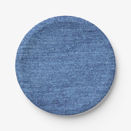 Blauw wit denim textuur Kijk Afbeelding Papieren Bordje (Voorkant)