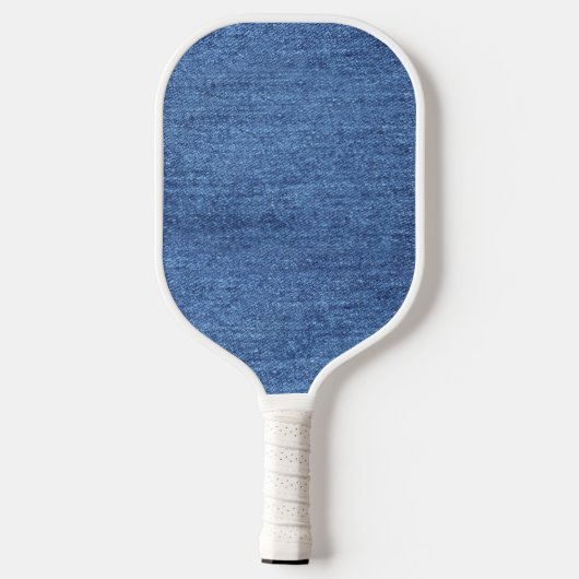 Blauw wit denim textuur Kijk Afbeelding Pickleball Paddle (Achterkant)