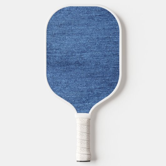 Blauw wit denim textuur Kijk Afbeelding Pickleball Paddle (Voorkant)