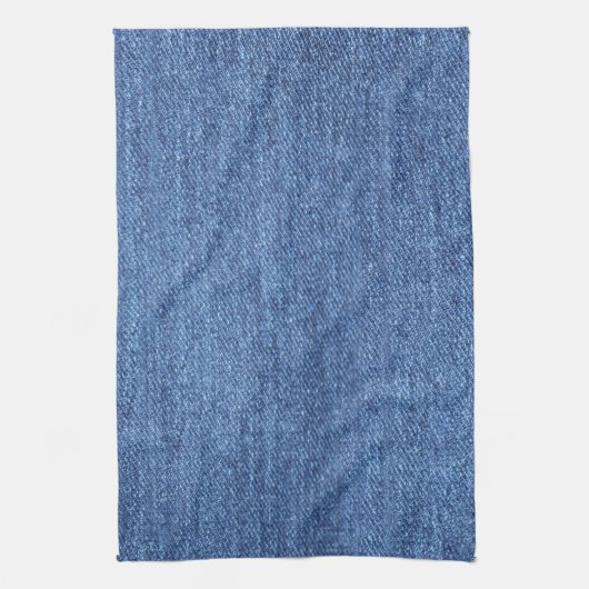 Blauw wit denim textuur Kijk Afbeelding Theedoek (Verticaal)