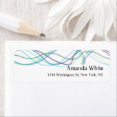 Blauw Wit Elegant Minimalistisch Abstract Modern Etiket (Insitu)