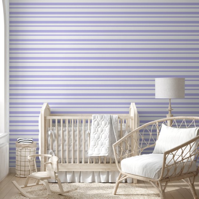 Blauw Wit Elegant Stripes Behang (Kinderen)