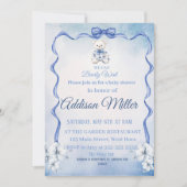 Blauw-wit elegante bloemen, we kunnen nauwelijks w kaart (Voorkant)