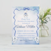 Blauw-wit elegante bloemen, we kunnen nauwelijks w kaart (Staand voorkant)