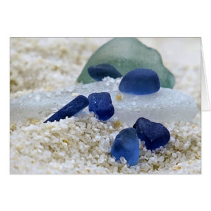 Blauw wit en Aqua zee glas