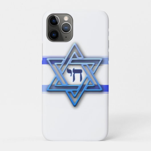 Blauw wit en de ster van David Case-Mate iPhone Case (Achterkant)