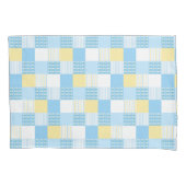 Blauw wit en geel daisy quilt kussensloop (Voorkant)