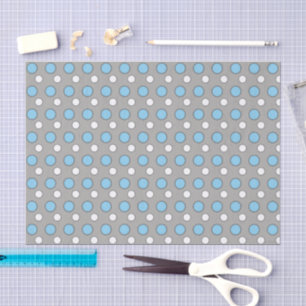 Blauw wit en grijs met stippen patroon tissuepapier