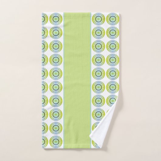 Blauw wit en kalkgroen bad handdoek (Handdoek)