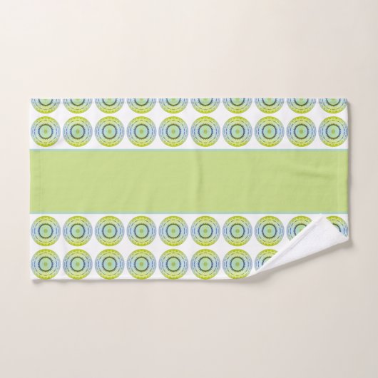 Blauw wit en kalkgroen bad handdoek (Handdoek)
