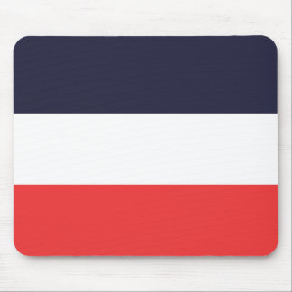 Blauw wit en rood gestreept design muismat