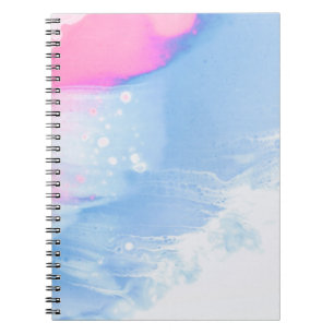 Blauw wit en roze abstract schilderij notitieboek