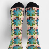 blauw wit en roze "Star of Life" Ems sokken (Top)
