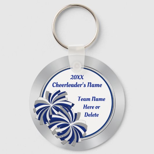 Blauw, wit en zilver, aangepaste cadeautjes sleutelhanger (Voorkant)