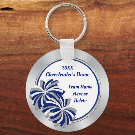 Blauw, wit en zilver, aangepaste cadeautjes sleutelhanger (Achterkant)