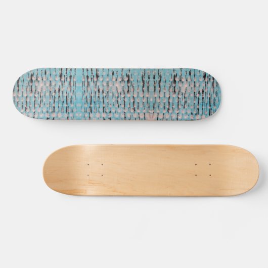Blauw, wit en zwart abstract ontwerp skateboard (Horizontaal)