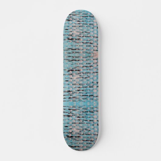 Blauw, wit en zwart abstract ontwerp skateboard (Voorkant)