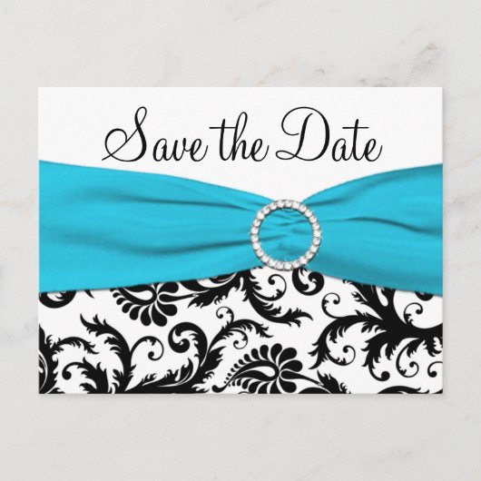 Blauw, Wit en Zwart Het Briefkaart Datum opslaan (Voorkant)