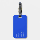 Blauw, wit en zwart sportontwerp bagagelabel (Achterkant verticaal)