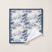 Blauw & Wit Engels Toile Bad Handdoek (Wasdoekje)