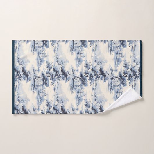 Blauw & Wit Engels Toile Bad Handdoek (Handdoek)
