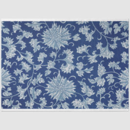 Blauw-wit floraal decoupage papier