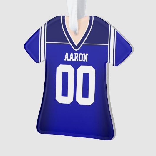 Blauw/wit Football Jersey Ornament (voorkant)