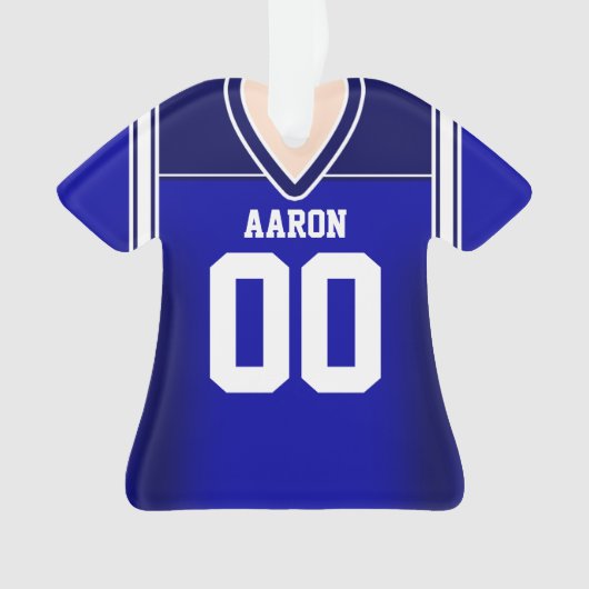 Blauw/wit Football Jersey Ornament (voorkant)