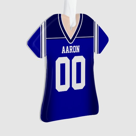 Blauw/wit Football Jersey Ornament (voorkant)