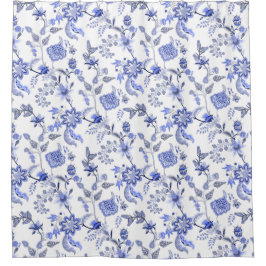 Blauw-wit Frans graafschap Douchegordijn