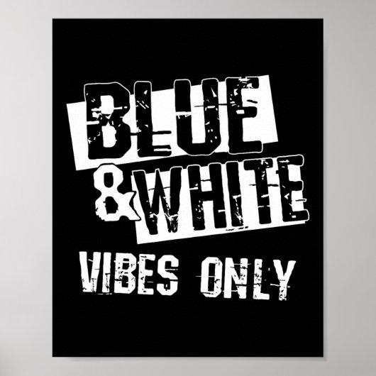 Blauw-wit Game Day Group Shirt voor de middelbare Poster (Voorkant)