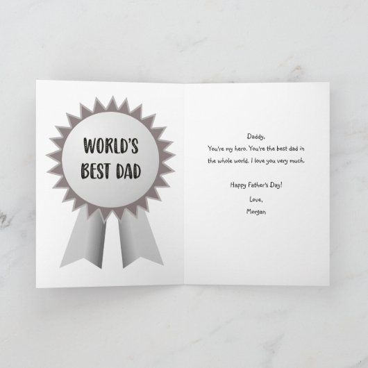 Blauw Wit Geel Beste Pap Ooit Gelukkige Vaders Dag Kaart (Binnen)