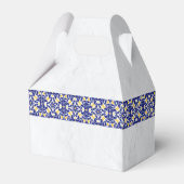 Blauw Wit Geel Mediterraans Tegel Citroen Bruiloft Bedankdoosjes (Achterkant)