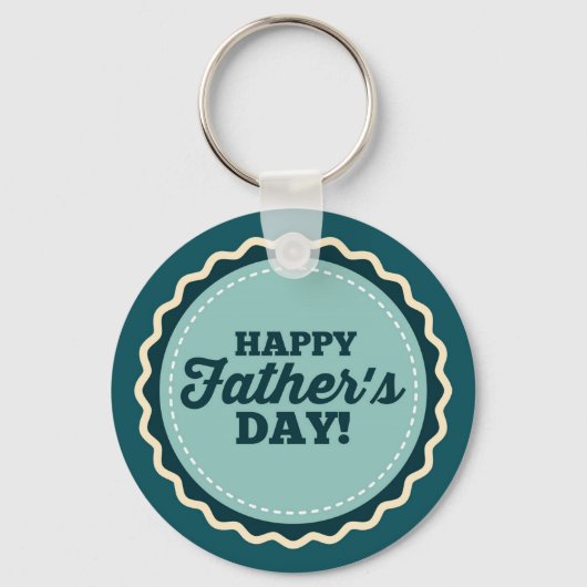 Blauw Wit Gelukkig Vaderdag Pap Sleutelhanger (Voorkant)