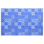 Blauw Wit Gemengde Patchwork Ontwerp Stof (Fat Quarter)