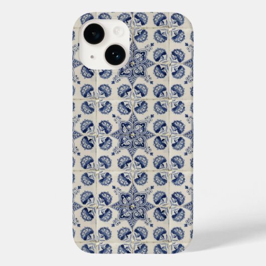 blauw wit geometrisch ventilatorpatroon Case-Mate iPhone case (Achterkant)