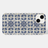 blauw wit geometrisch ventilatorpatroon Case-Mate iPhone case (Achterkant (horizontaal))