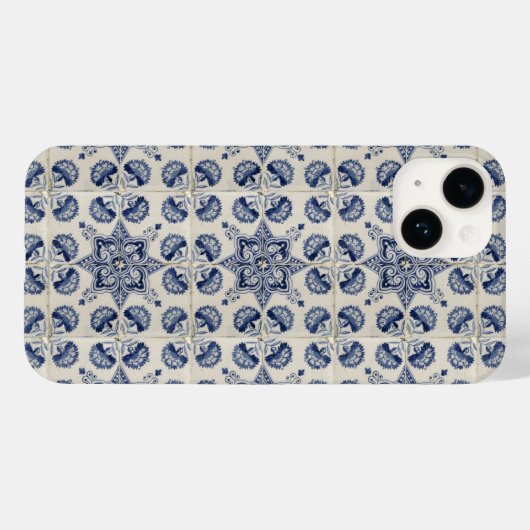 blauw wit geometrisch ventilatorpatroon Case-Mate iPhone case (Achterkant (horizontaal))