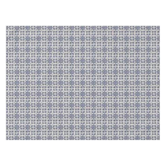  blauw wit geometrisch ventilatorpatroon tafelkleed (Voorkant (Horizontaal))