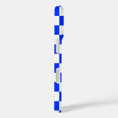 Blauw Wit Geruit Check iPhone Case (Achterkant / Rechts)