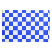 Blauw-wit-geruit controlepatroon kussensloop (Achterkant)