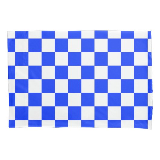 Blauw-wit-geruit controlepatroon kussensloop (Voorkant)