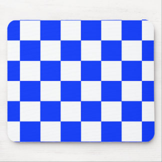 Blauw-wit-geruit controlepatroon muismat