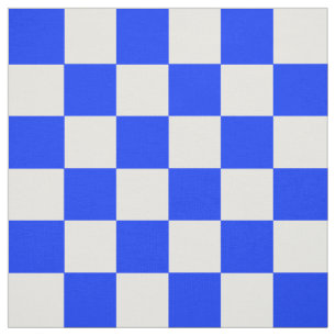Blauw-wit-geruit controlepatroon stof