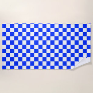 Blauw-wit-geruit controlepatroon strandlaken