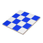 Blauw-wit-geruit controlepatroon tegeltje (Zijkant)