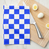 Blauw-wit-geruit controlepatroon theedoek (Quarter Fold)