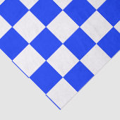 Blauw-wit-geruit controlepatroon tissuepapier (Detail)