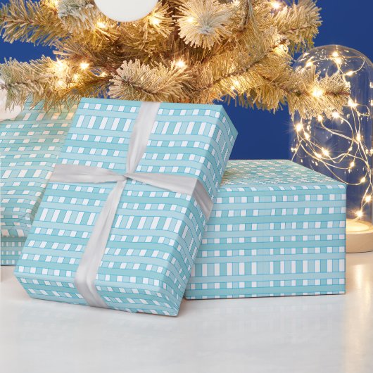 Blauw Wit geruit geruite geruite patroon Cadeaupapier (Feestdagen)