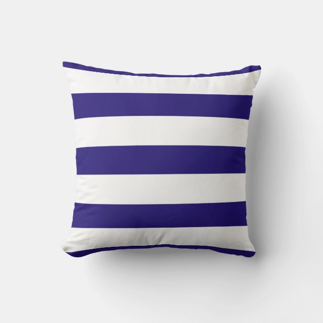 Blauw Wit Gestreept Kussen (Voorkant)